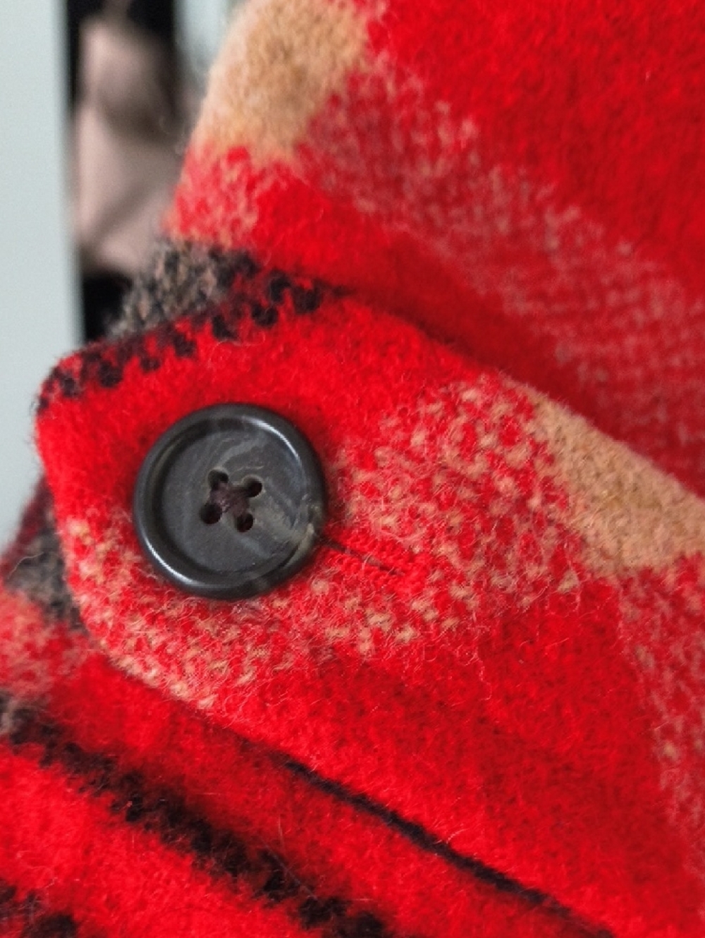 Ralph Lauren Vintage Red and Black Plaid Wool Chore Coat - Picture 6 of 9